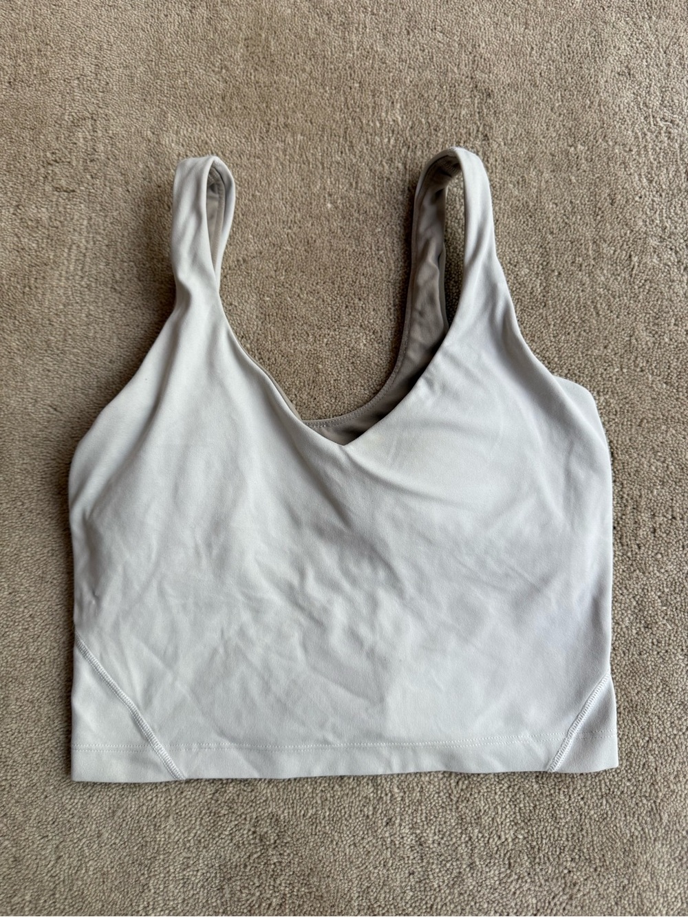 lululemon athletica Light Gray Cropped Tank